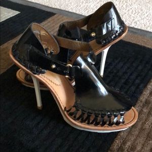 Beautiful black and white sandals